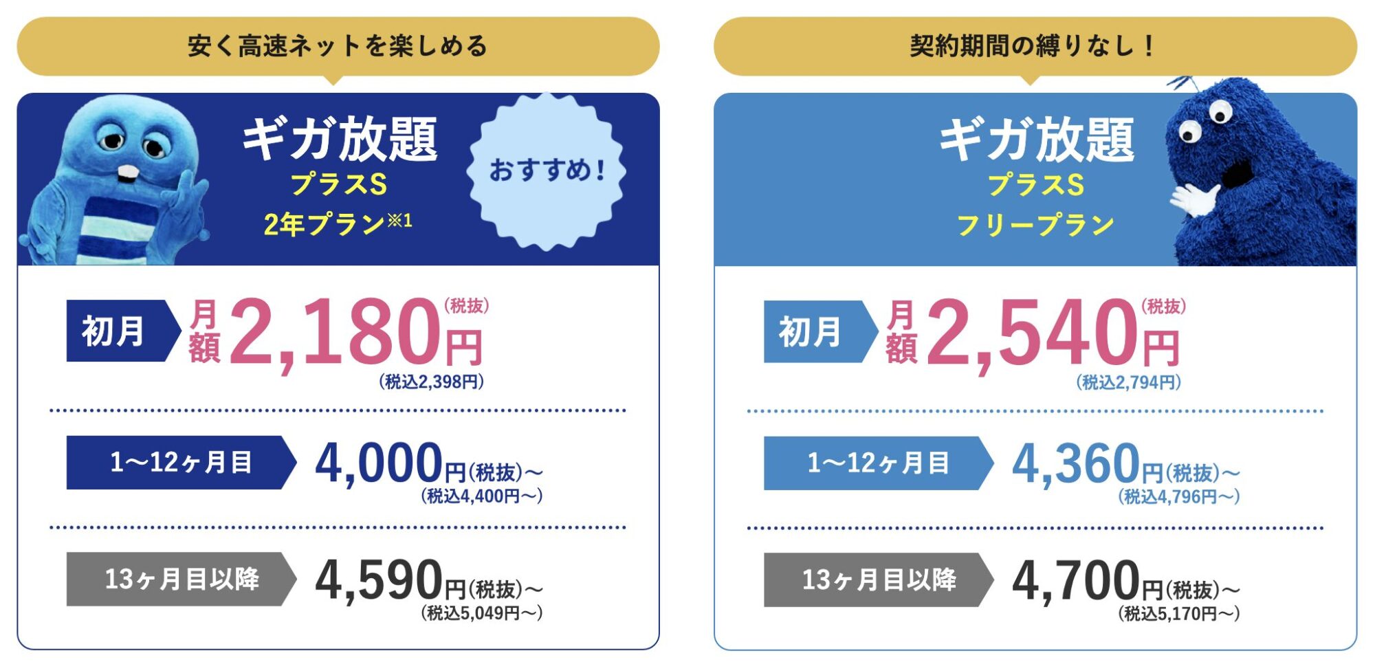 Vison WiMAXの料金プランは2種類